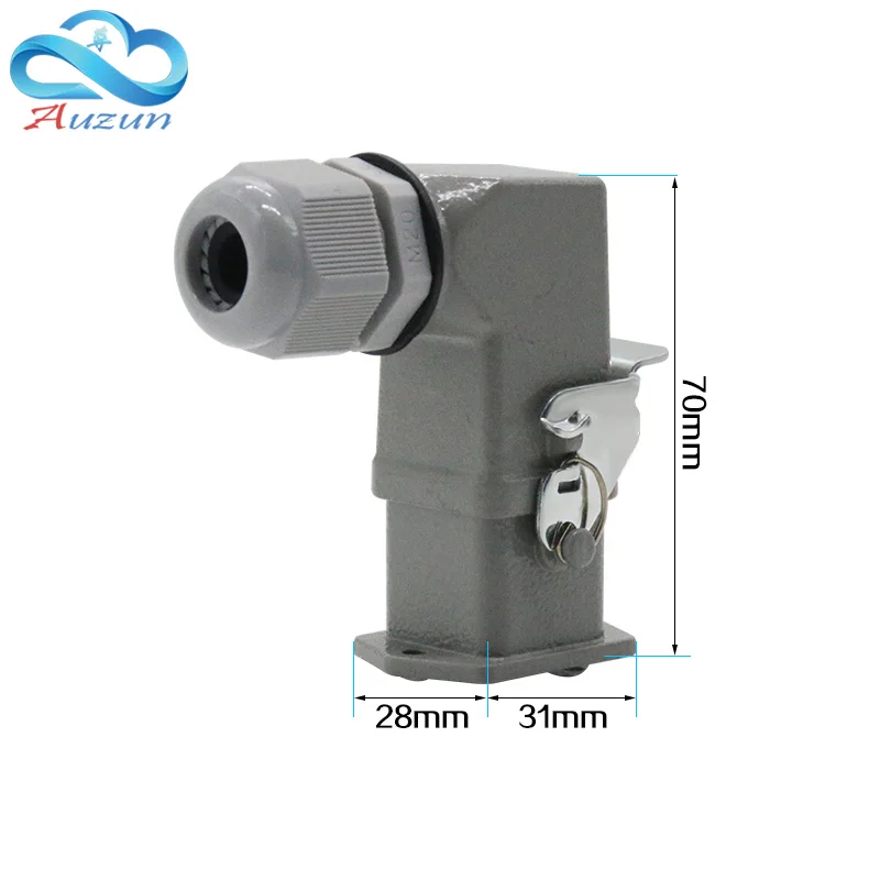 Heavy-duty connector 8(7 + 1) core 16A 500V  HA-008-1 elbow plug in the hot channel flow Cold pressing pin connection