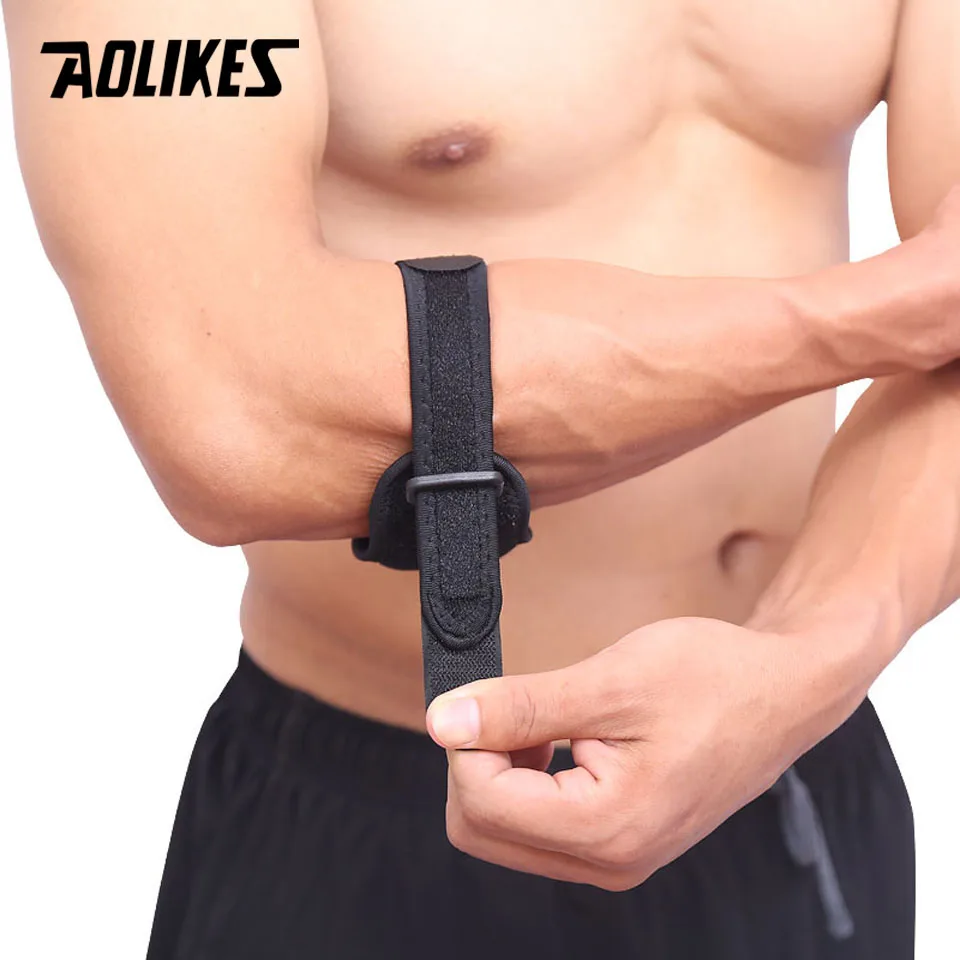 AOLIKES 1PCS Adjustable Elbow Support Basketball Golf Elbow Support Strap Elbow Pads Lateral Pain Syndrome Epicondylitis Braces