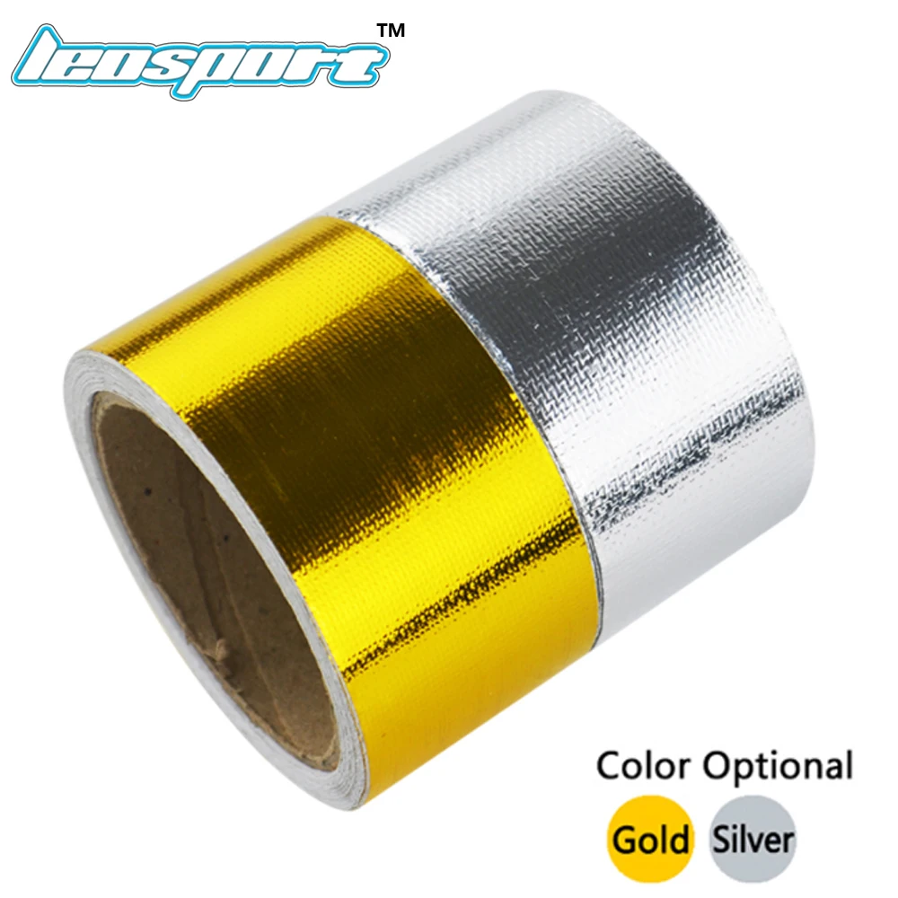 5m/piece Heat Shield Wrap Tape Reinforced Tape Adhesive Backed Heat Shield Resistant Wrap Exhaust Wrap