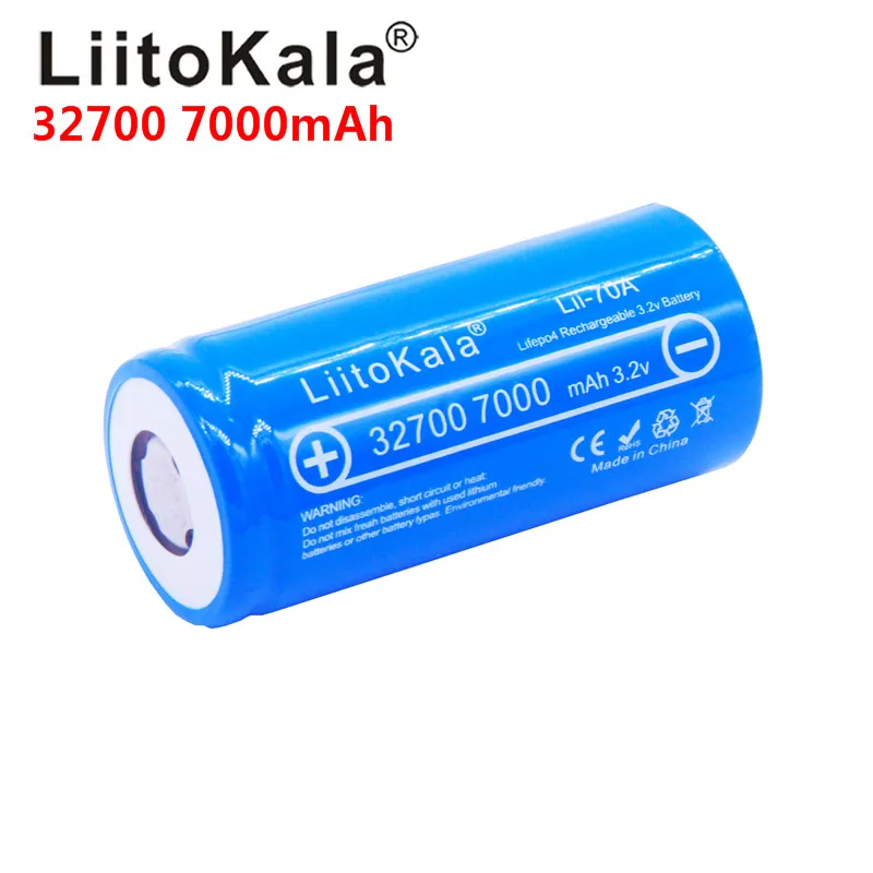 LiitoKala 32700 komórki lifepo4 7000 mah 3.2 V akumulator z płasko zakończony LiFePO4 do latarki 32700 bateria 6500