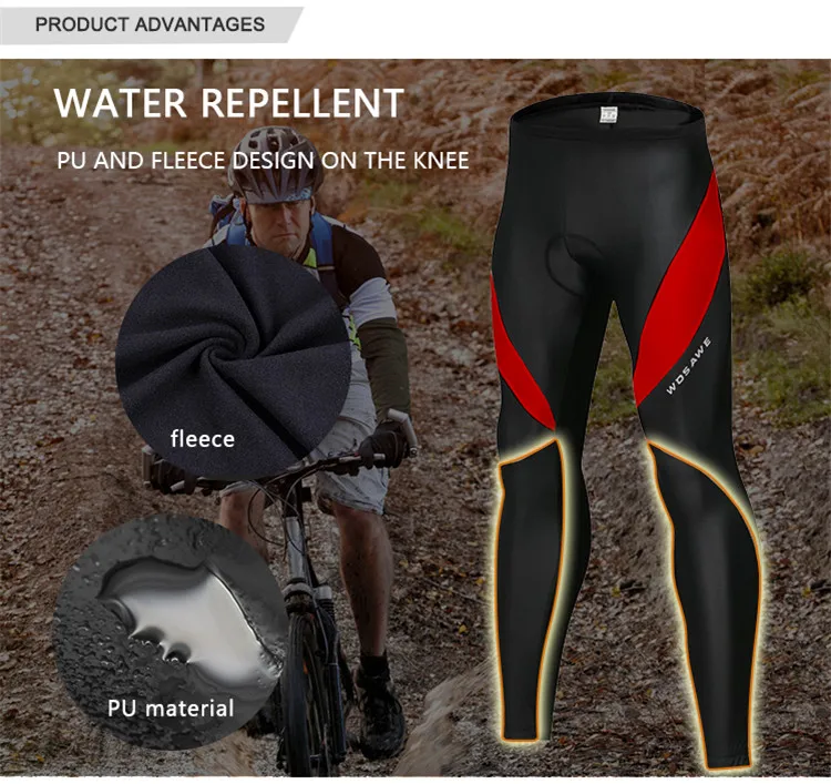 WOSAWE-Pantalon de cyclisme rembourré en gel pour homme, coupe-vent, VTT, FjCasting, collants de vélo, vêtements astronomiques de descente