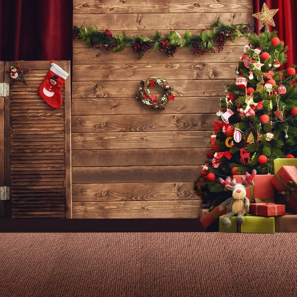 Capisco photography backdrop Classic vintage Christmas tree socks background newborn original design for photo studio