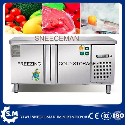 1.2 stainless steel cold storage and freezing machine commercial freezer counter cabinet