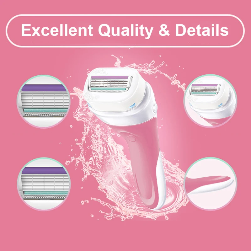 4 Blades Women Hair Shaving Safety Blades Original Schick Intuition Natural Sensitive Skin Care Leg Arm Face Underarm Bikini