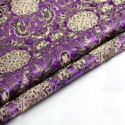 75x100cm tessuto broccato Jacquard metallico viola in stile giapponese importato, tessuto tinto in filo jacquard 3D per gonna abito cappotto donna