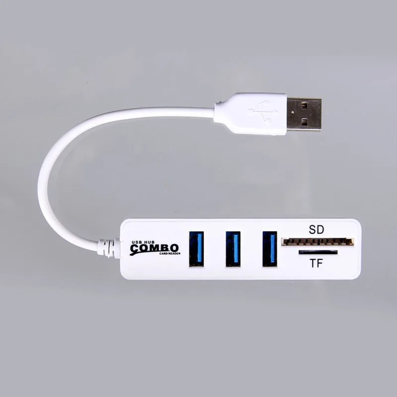 Newest Combo 3 USB2.0 Hubs MicroSD SD TF USB2.0 MicroUSB Universal Memory Card Reader Design for  PC Laptop Notbook Macbook