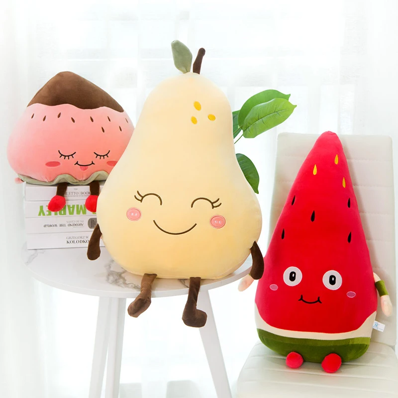 

Watermelon Strawberry Pear Plush Toys Kawaii Cartoon Cute Fruit Stuffed Doll Soft Boys Girls Cushion Pillow For Kids Children