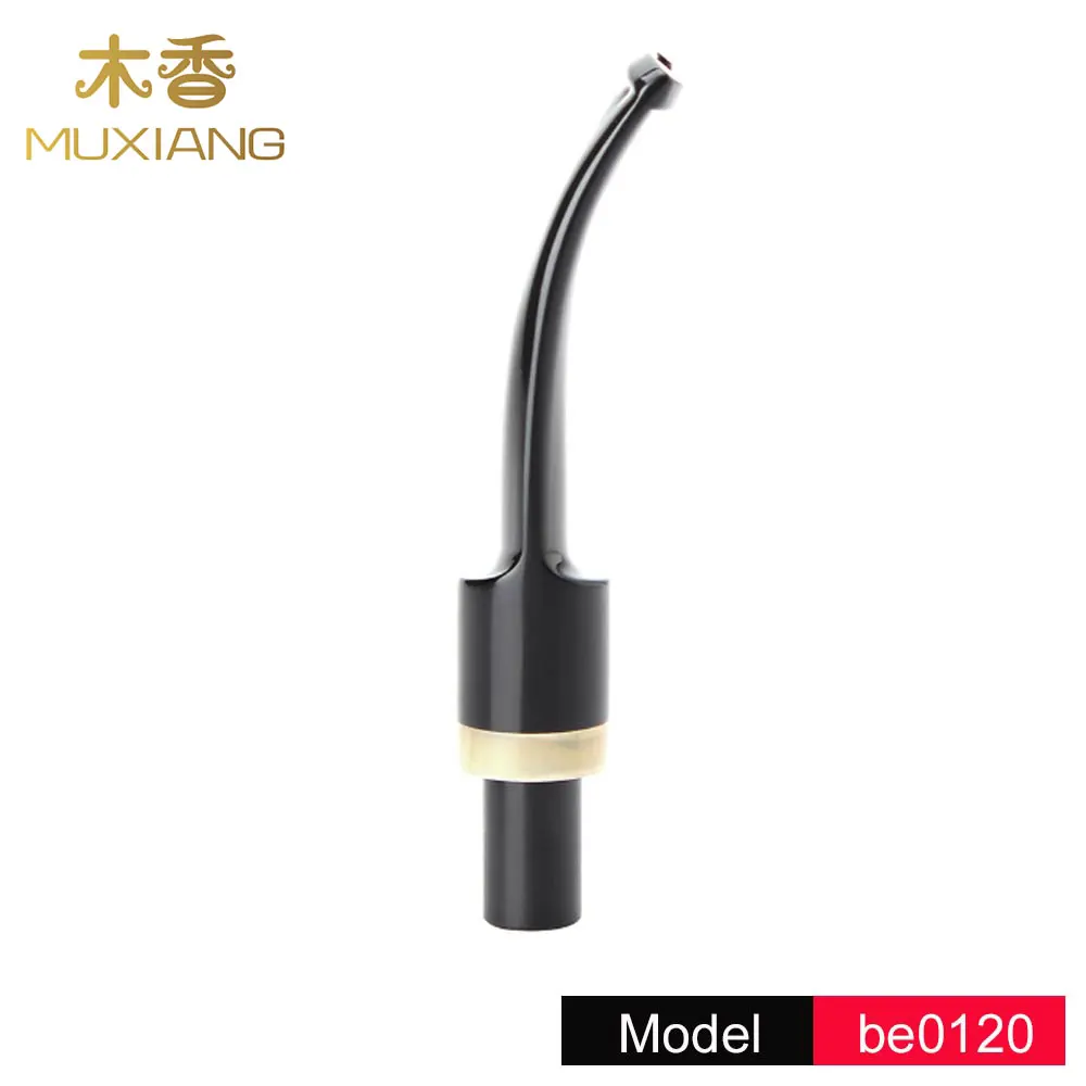 

Bent Saddle Mouthpiece 9mm filter with Cattle Horn Ring Acrylic Tobacco Pipe Mouthpiece for Smoking Pipes be0120