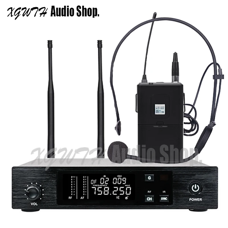 Profession UHF Wireless Microphone System With Bodypack Cordless Headset Mic for Stage Karaoke DJ