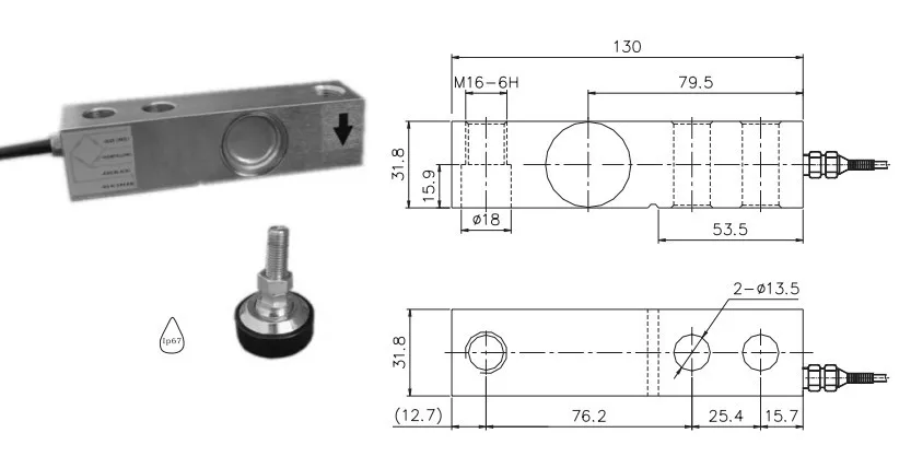 2T شقة منصة مقياس ضغط وزنها الاستشعار مع التدريع كابل loadometer صغير ناتئ شعاع YZC-320c 5-12V DC