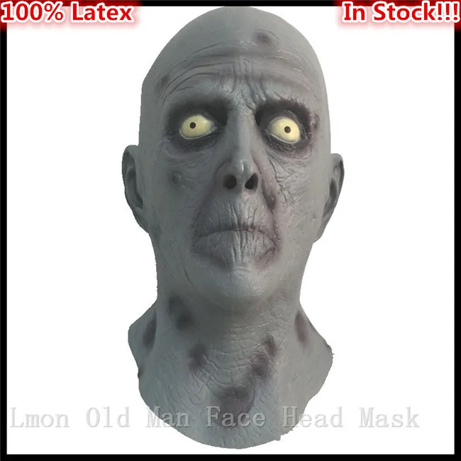 

Free shipping Halloween Terror Mask Old Man Elderly Bald Latex Mask full face scary head cover party costume Alien Headgear Mask