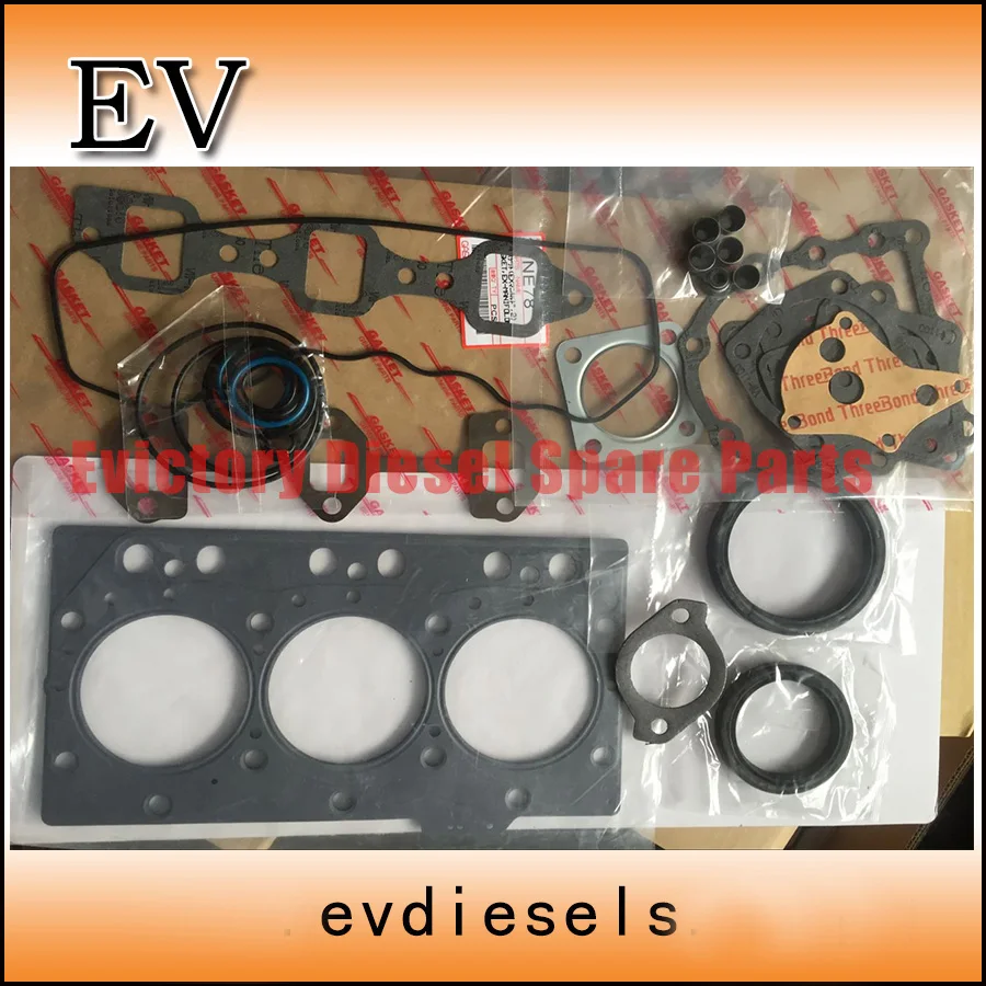 for Yanmar 3D78 3TNE78 3TN78 Full cylinder head gasket set for Kobelco Mini Excavator 719822-92620