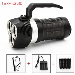 4000LM Diving Flashlight 3 xSST40LED Waterproof Lantern Searchlight 3 Mode Camping Portable Spotlight Handheld Night Light