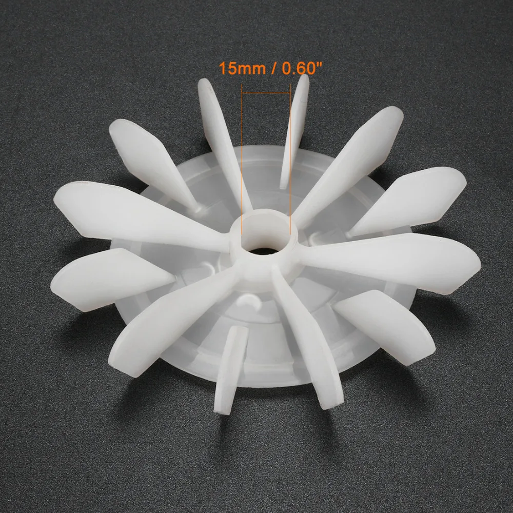 Uxcell 1pcs 120x15mm/140x16mm/140x18mm/148x20mm White Plastic D Shaft Replacement 6/12 Impeller Motor Fan Vane for Home DIY