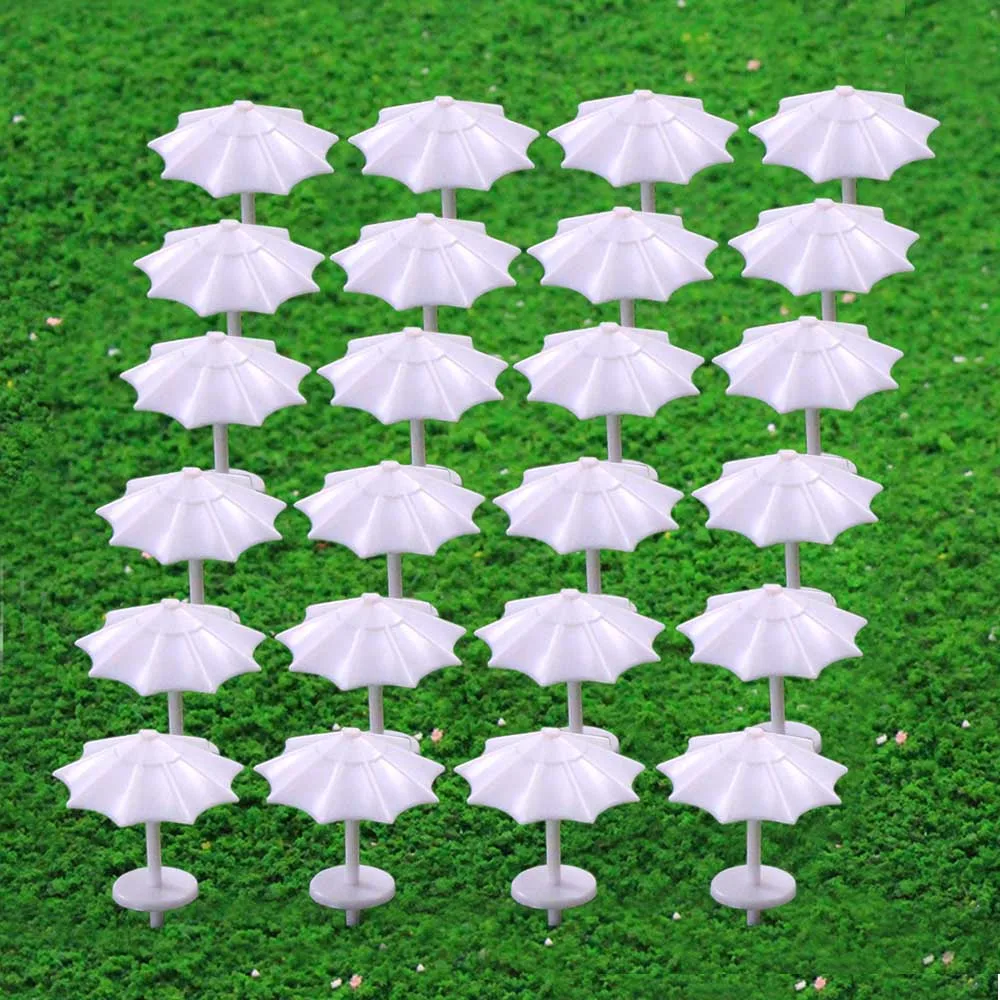 24pcs Model Railway Sun Umbrella Parasol 1:50-1:200 O OO TT N Z Scale Garden Sea Beach TYS12 Plastic Model Umbrella