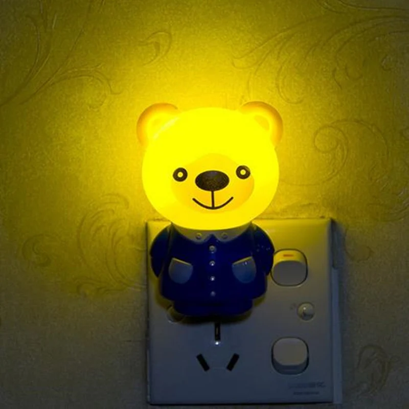 

mycyk Rabbit bear tiger shaped energy saving night light plug led light control induction night light baby nursing bedroom