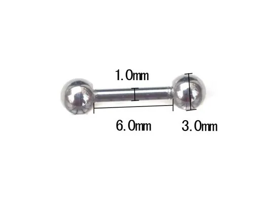 10Pcs  Eyebrow Bars Rings 6mm Balls Stainless Steel Barbell Body Piercing Jewelry