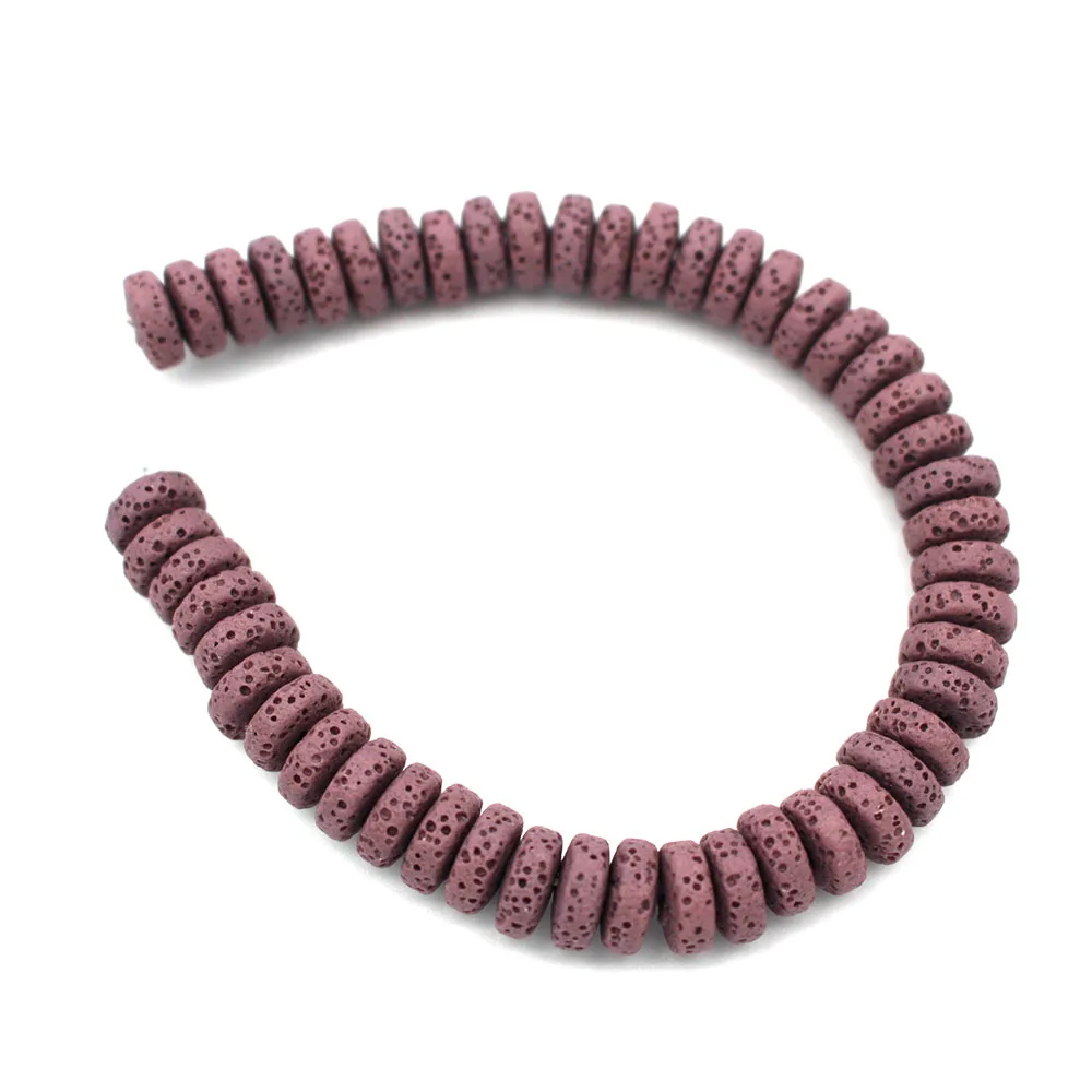 8 مللي متر 10 مللي متر الحمم روك الخرز الطبيعية شقة حجر فاصل فضفاض الخرز 14 الألوان DIY للمجوهرات أقراط صنع 1 حزمة