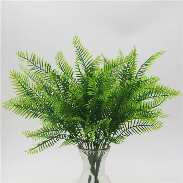 7-takken Groene Kunstplanten Watergras Plastic Faux Perzisch Gras Varenbloem Wandaccessoires Tuinstruiken Home Decor