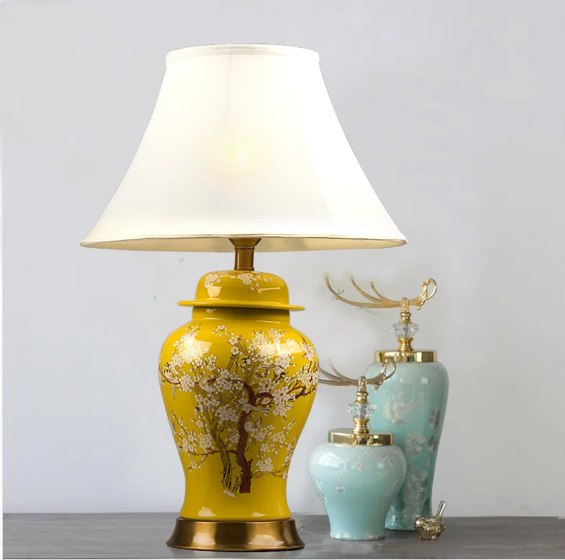 

Plum blossom chinese porcelain ceramic table lamp bedroom living room wedding table lamp Jingdezhen large ceramic table lamps