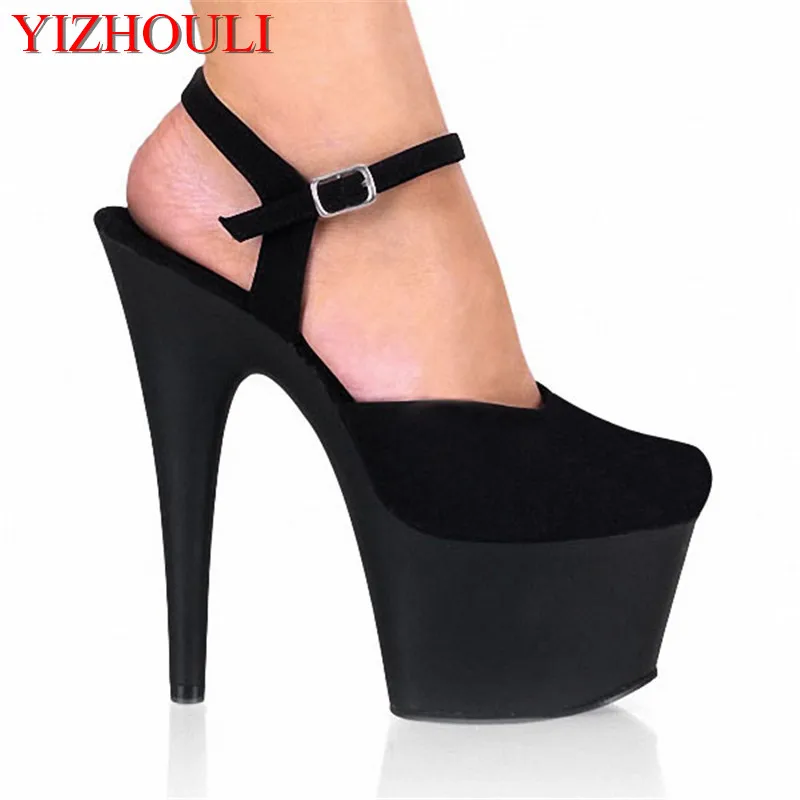 

High-heeled 15cm stilettos with platform sandals, sexy stage show, pole dancing shoes