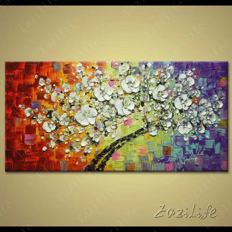 

Flower Hand Painted palette knife 3D texture flower Hand Painted Canvas Oil Painting Wall Pictures For Living Room 2