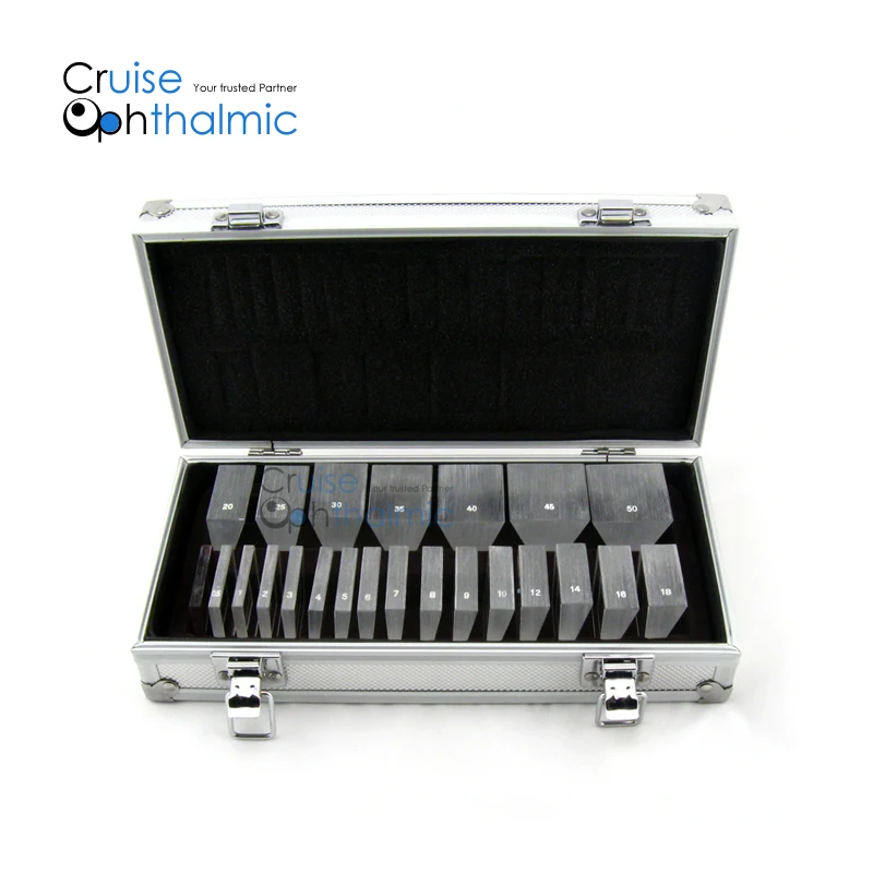 Optometry Prism Blockers Set 22 Deltas | Aluminium Carrying Case | Optional Holding Bar | PMMA Material | PS22