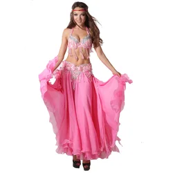 Belly Dance Clothing Oriental Dance Professional 3-piece Outfit Bra, Belt & Skirt Women Bellydance Costume