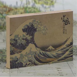 36 Sheets Retro Kraft Paper Postcards Fugaku Sanjurokkei Art Greeting Card Gift Decorative Postal Card Stationery Wish Card