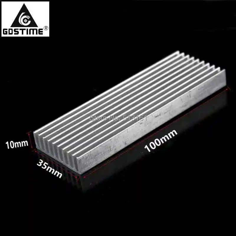 2PCS Gdstime 100x35x10mm Radiator Heatsink Aluminum Sink Cooling Cooler Fit Transistor IC Module