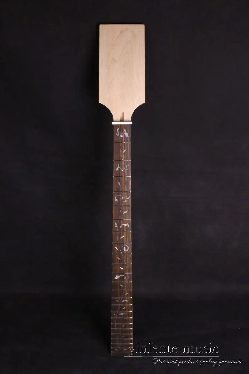 Electric Bass Guitar Neck 24 Fret 34 Inch Paddle Head Rosewood Fretboard Vine inlay