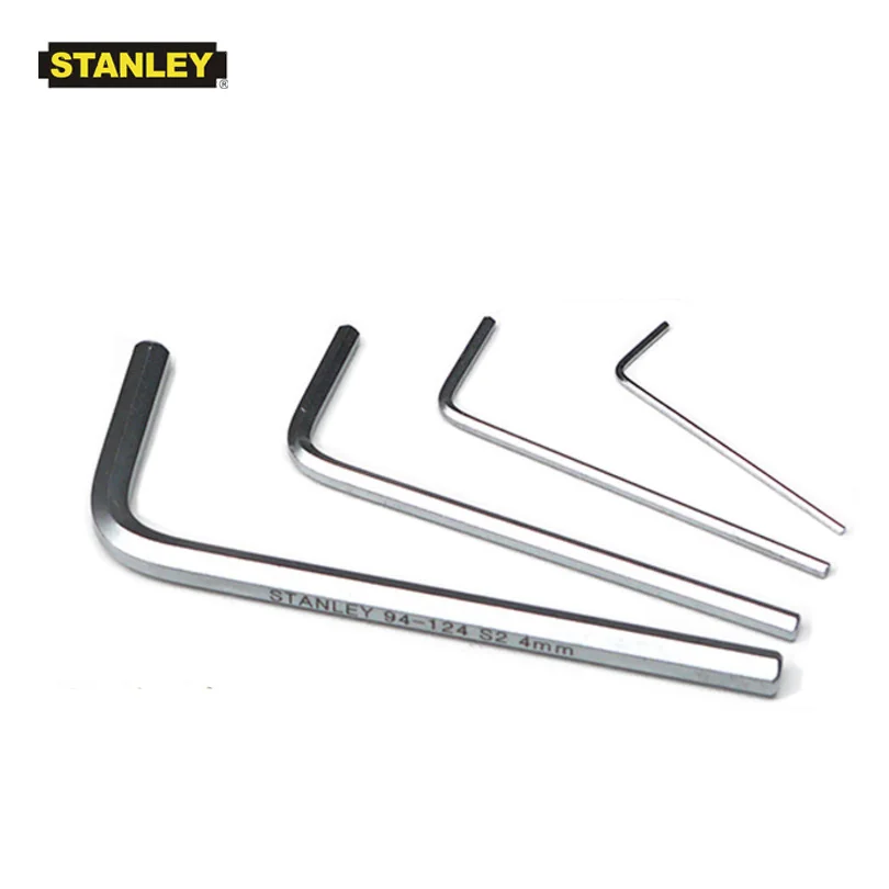 Stanley 1 pièces mini clé hexagonale allen à extrémité plate courte 0.7mm 0.9mm 1.3mm 1.5mm 2.0mm 2.5mm 3mm 4mm 5mm 6mm 7mm 8mm 10mm acier allié S2