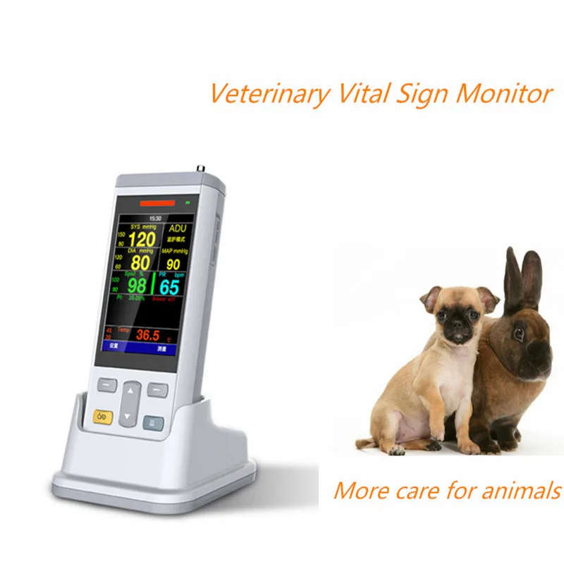 Mini Size 3.5 Inch Vital Signs Monitor Veterinary Patient Monitor -Clinic Animal Monitor,Including Spo2,NIBP,Temperature