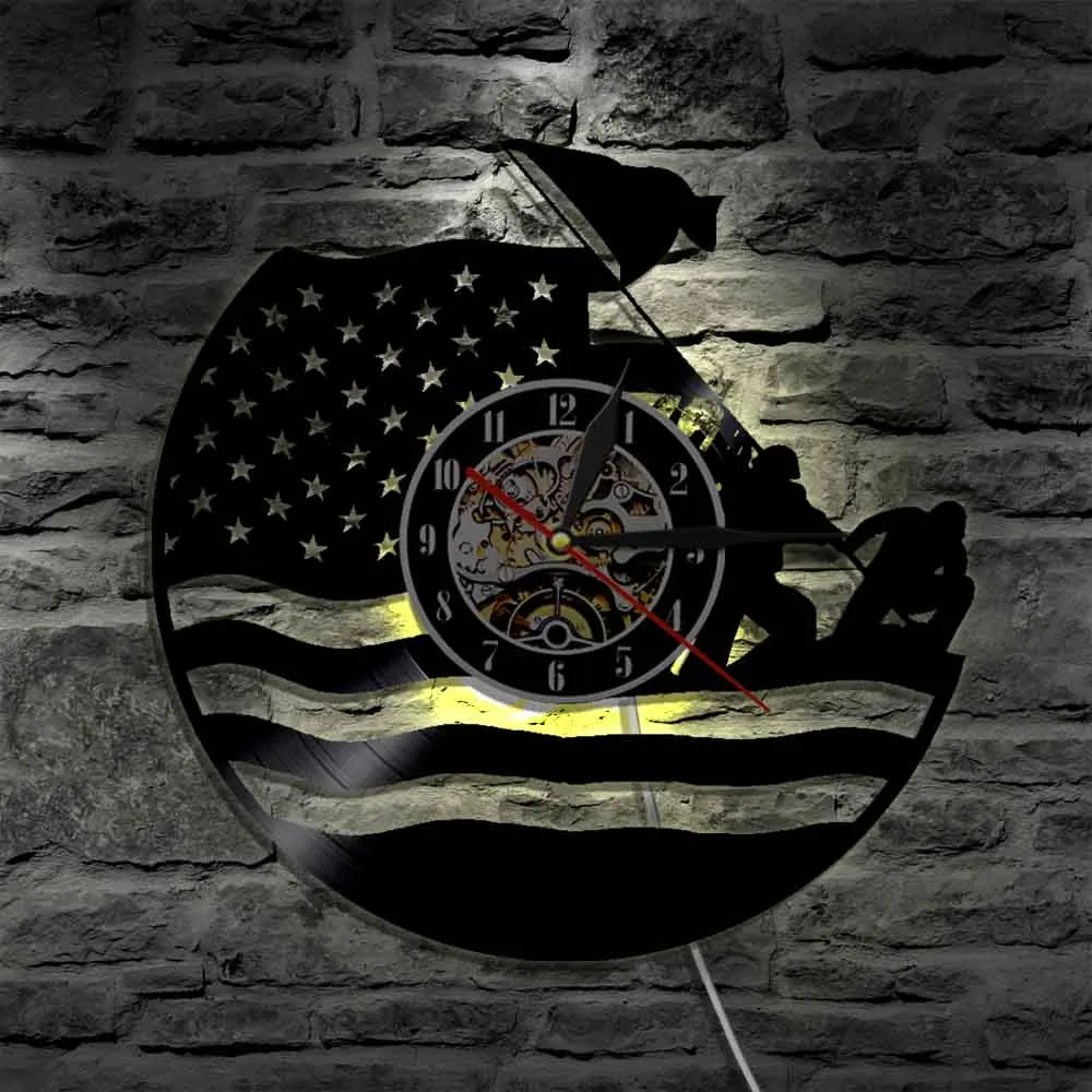 U.S. Marine Silhouette LED Light Soldier Color Changing Wall Light With Remote Controller Home Decor