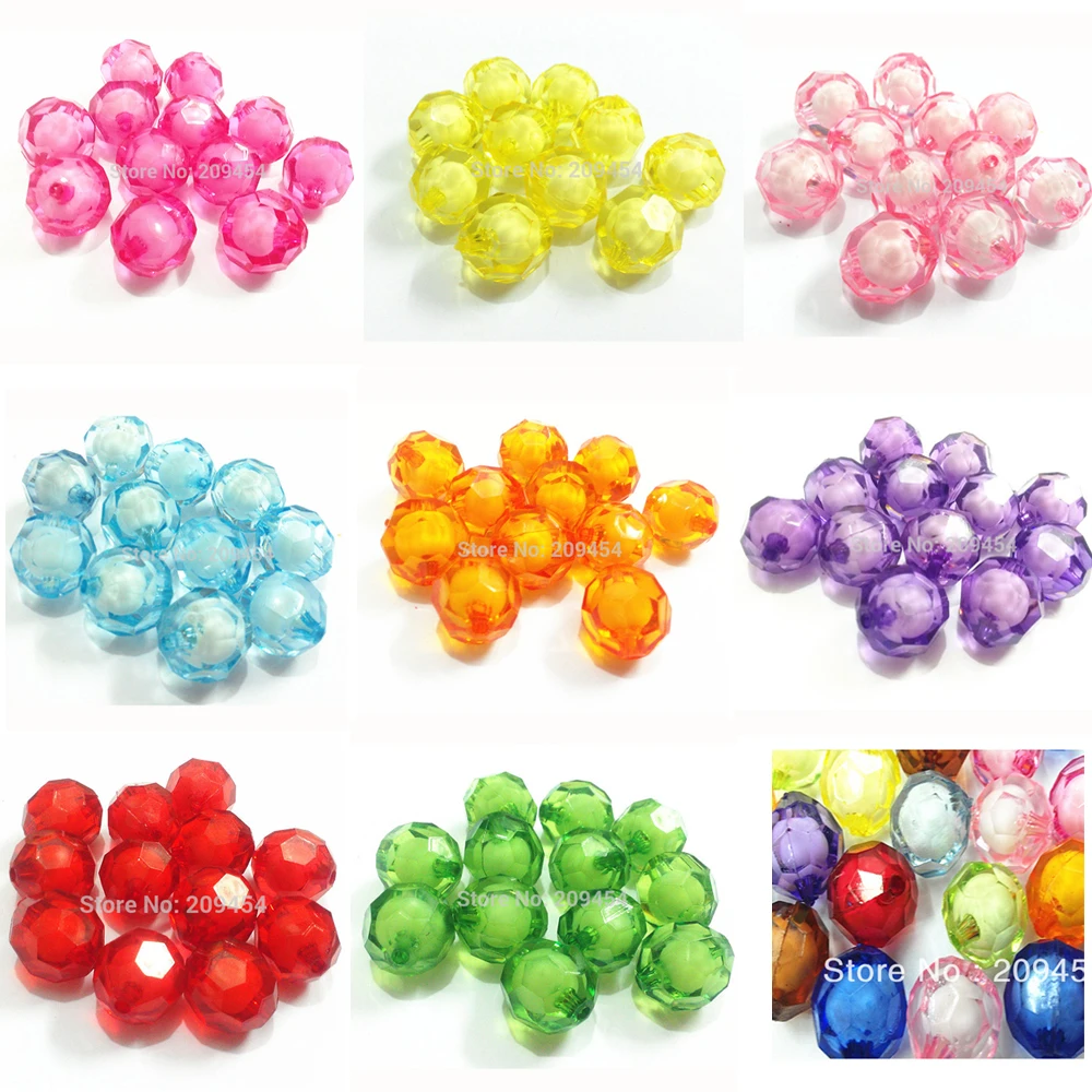 Wholesale  8mm/10mm/12mm /16mm/20mm Chunky Transparent Big Irregular Faceted Beads In Beads For Fashion Jewelry /DIY/Beads Bags