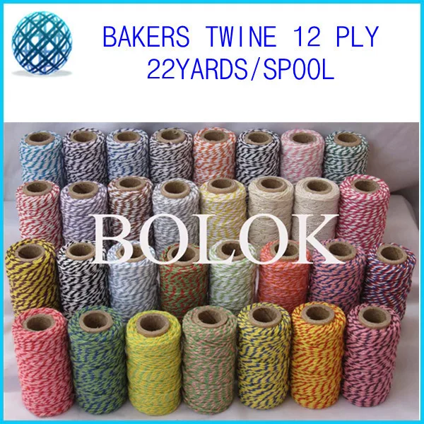 

Cotton Baker twine (22yard/spool)(42pcs/lot)37 kinds color DIY twine wholesale by free shipping