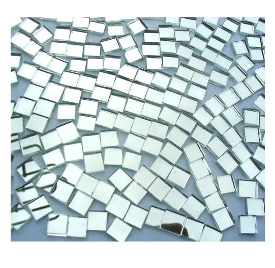 MEYA 1000pcs Of 1*1cm Mosaic Square Mirror Sticker With Back Tape , Mini Square Mirror Sticker&Murals