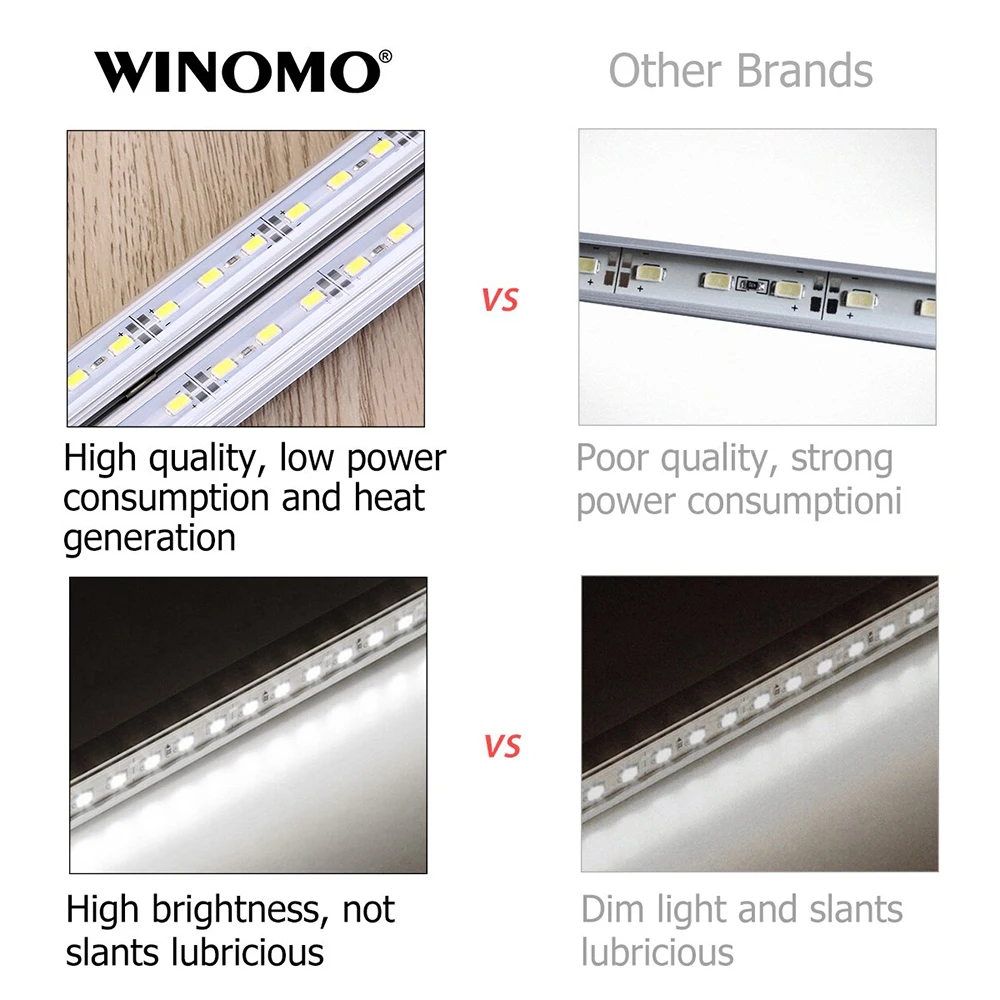 LED Bar Light DC12V 50cm Warm/Naturally/Cold White SMD 5730 Rigid LED Strip Lights With PC Cover 5pcs/Lot