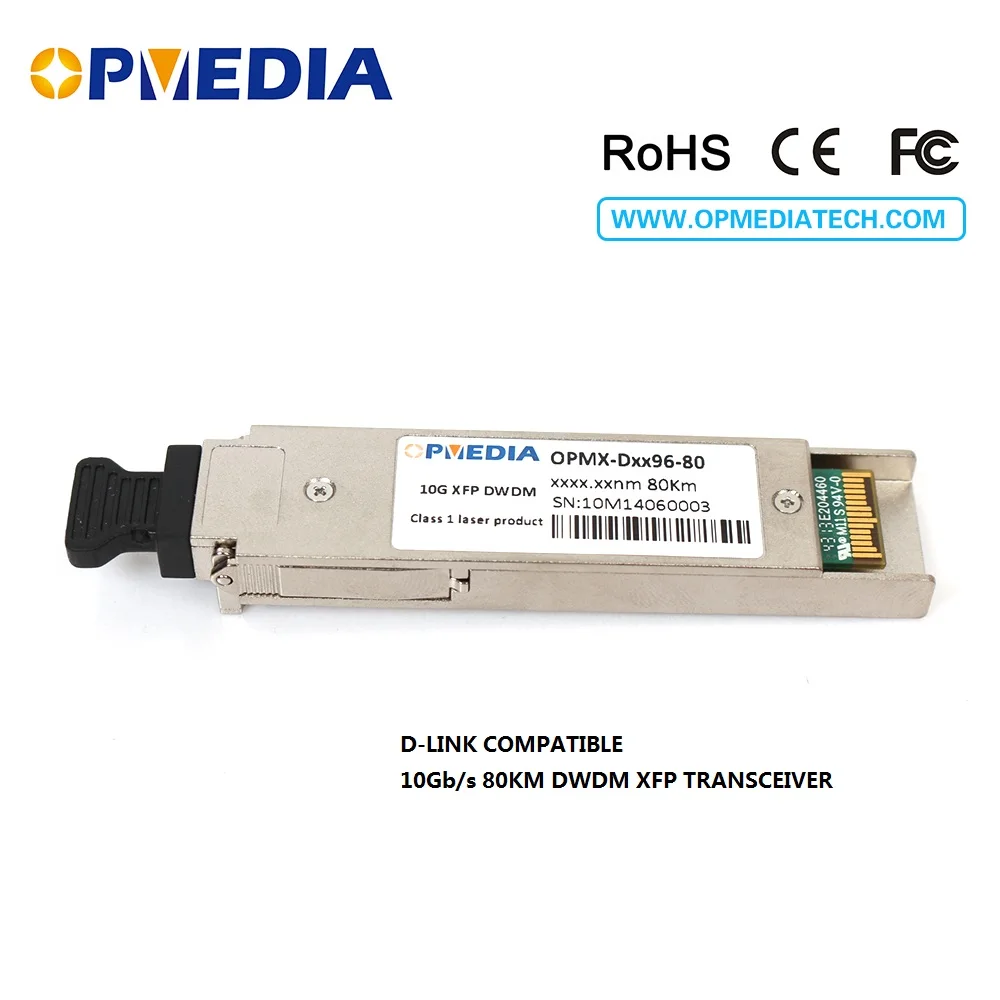 

For D-Link 10GBASE-DWDM XFP 80KM C-Band(1563.86nm~1528.77nm) transceiver,10G DWDM 80KM ZR XFP optical module