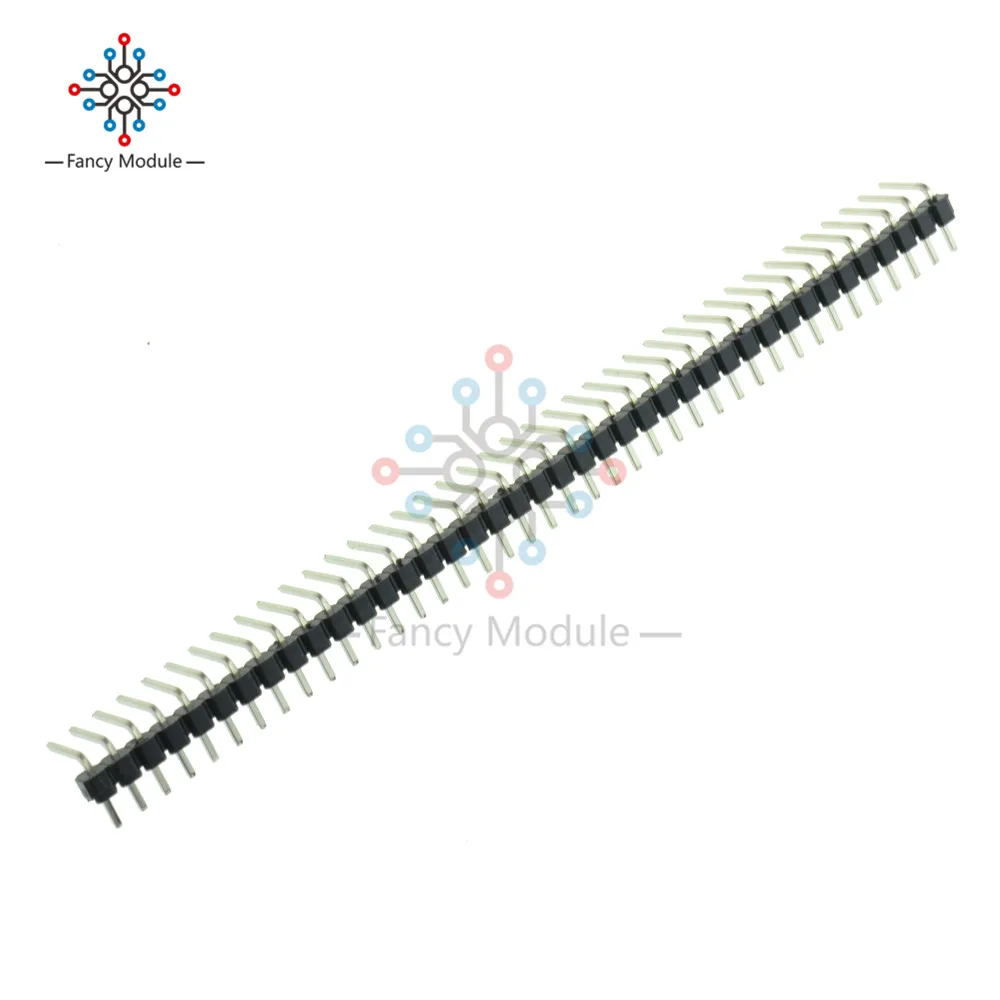 Hot Sale 10pcs 40 Pin 1x40 Single Row Male 2.54mm Breakable Pin Header Right Angle Connector Strip