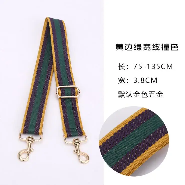 Bag Strap Accessories for Women Adjustable Shoulder Handbag Stripe Straps Decorative Handle Replacement Ornament Yellow- Green