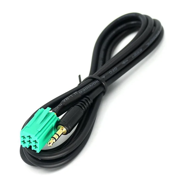 Biurlink Cars 3.5mm AUX Stereo Audio Line Input Cable For Renault Clio Megane Espace Kangoo Laguna 2005 2006 2007 2008 2009 2010