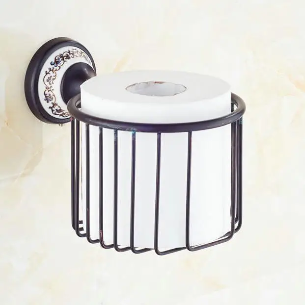 Black poceilain decoration finish copper Brass  Bathroom accessories Bath Hardware Set Towel Rack Towel Bar Paper Holder
