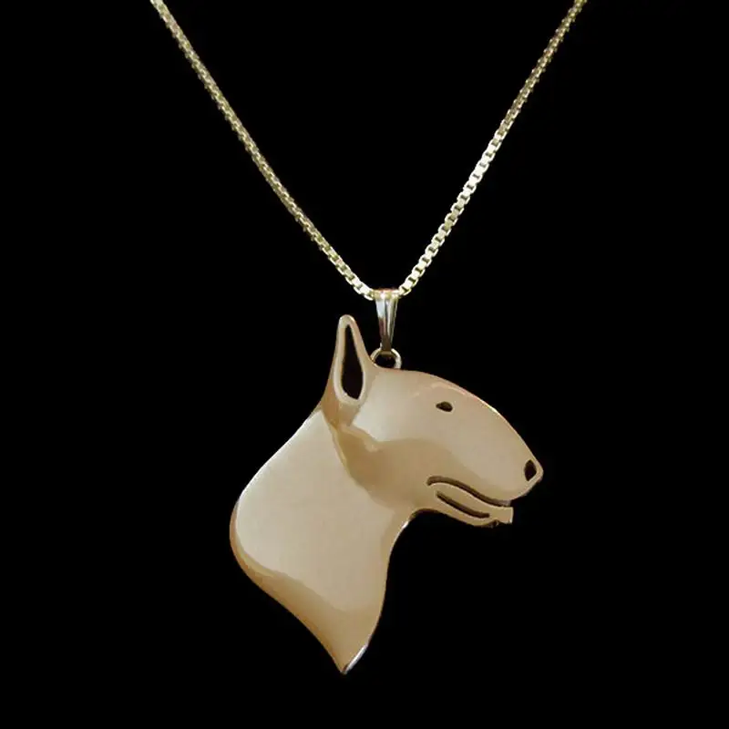 Hot Sale Lovers' Metal Alloy Bull Terrier Necklaces Women's Jewelry Dog Shaped Necklaces Drop Shipping