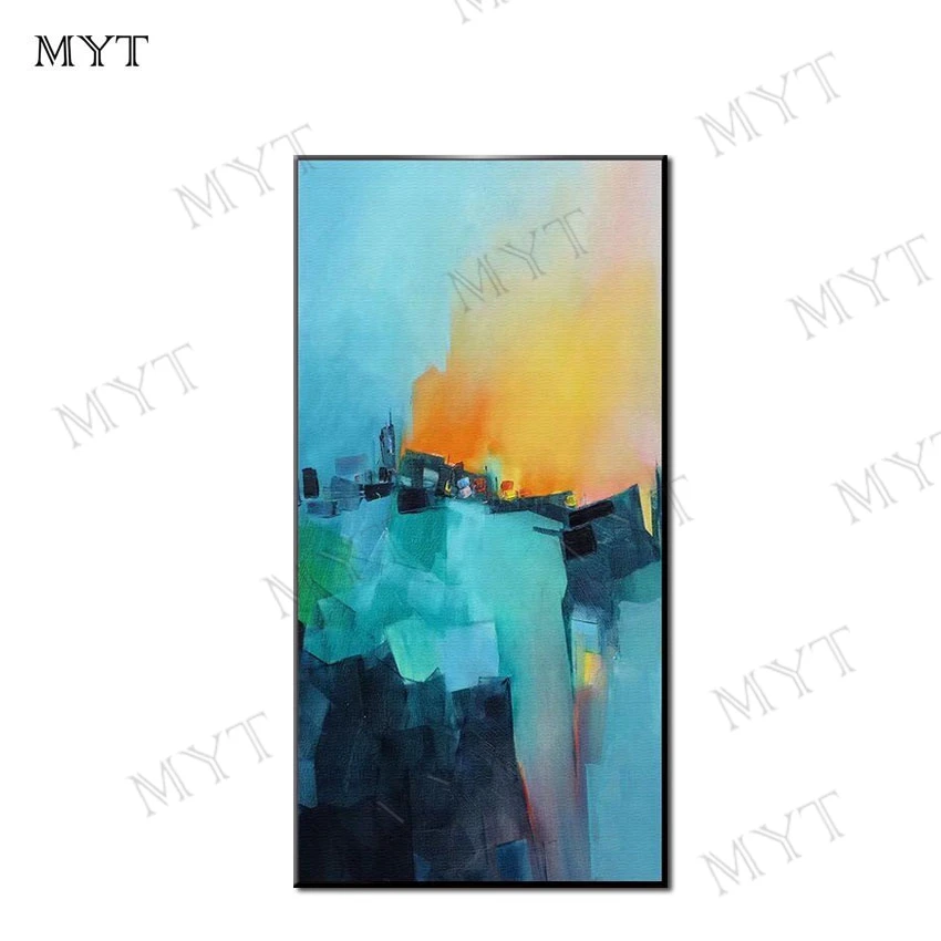 

MYT Handpainted Acrylic Oil Paintings Modern Abstract Flower Oil Painting On Canvas Home Decoration Art Pictures Wall Decor