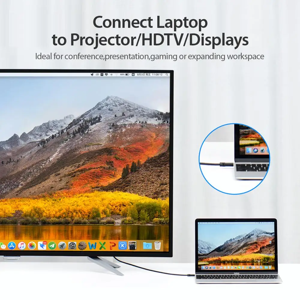 Vention USB C HDMI 4K Type C to HDMI Cable HDMI Adapter for Huawei P20 Pro Mate 20 MacBook Pro Air ipad Pro Thunderbolt 3 1m 2m