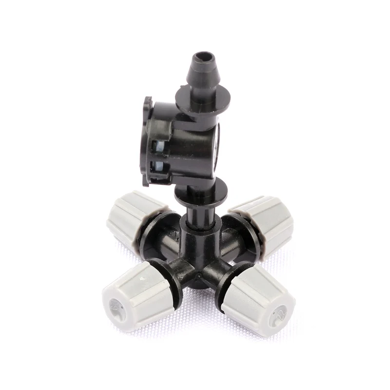 30Sets Gray Cross Misting Sprinkler + Anti Drip Device High Quality Greenhouse Cooling Nozzle Irrigation Atomization Sprinklers