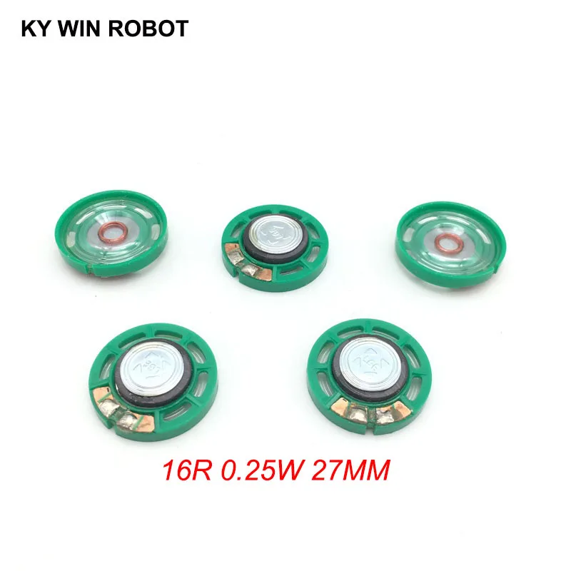 5 sztuk/partia nowy ultracienki Mini głośnik 16 omów 0,25 wat 0,25 W 16R średnica głośnika 27 MM 2,7 CM grubość 7 MM
