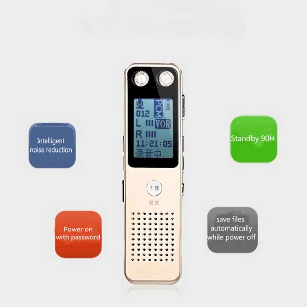 Professional Digital Mini audio Voice Recorder Voice Activated Dictaphone hidden Recording grabadora de voz MP3 Player V19