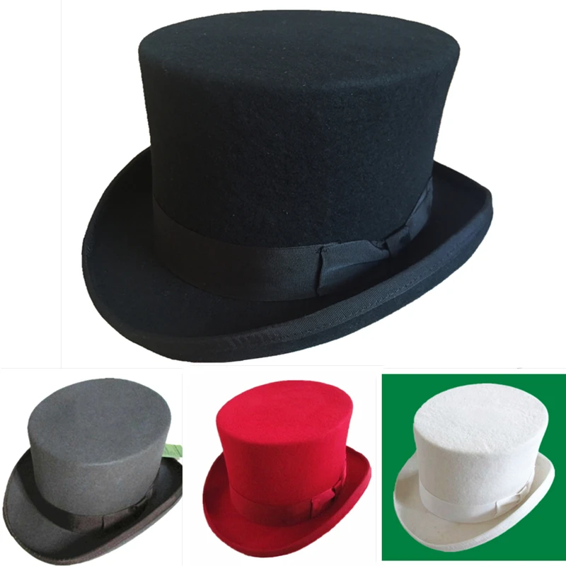 Wool Felt Low Short Stovepipe Topper  Top Hat For Men Women - Many Colors